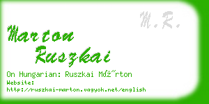 marton ruszkai business card